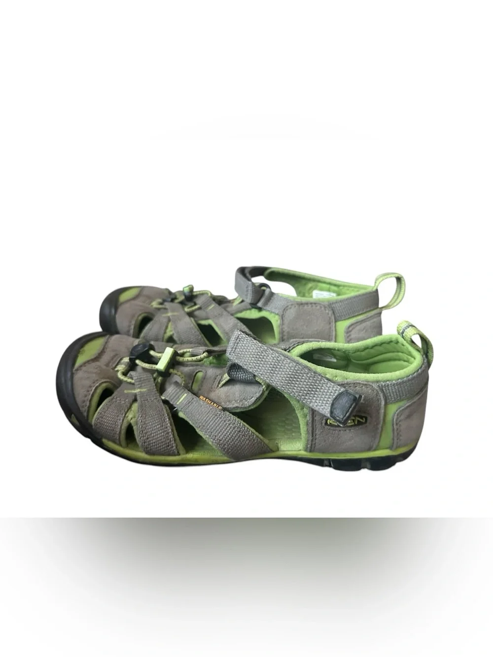 KEEN Clearwater CNX Sandals Lime Green Gray Youth Size 3